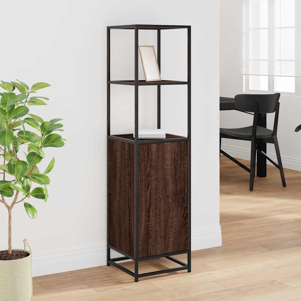 Dulapuru stejar maro 35,5x35x139 cm lemn si metal prelucrat — imaginea 3