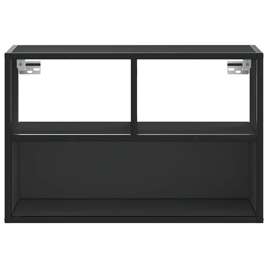 Dulap TV, negru, 60x31x39,5 cm, lemn prelucrat si metal — imaginea 4