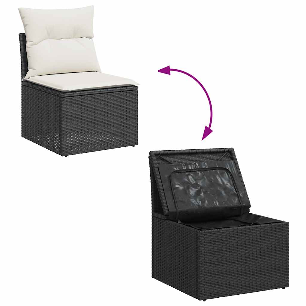 Set mobilier de gradina cu perne, 5 piese,poliratan/lemn acacia — imaginea 8