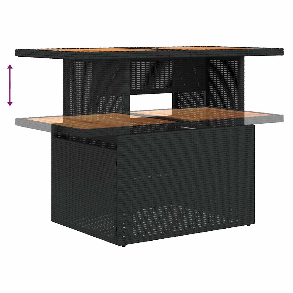 Set mobilier de gradina cu perne, 5 piese,poliratan/lemn acacia — imaginea 11