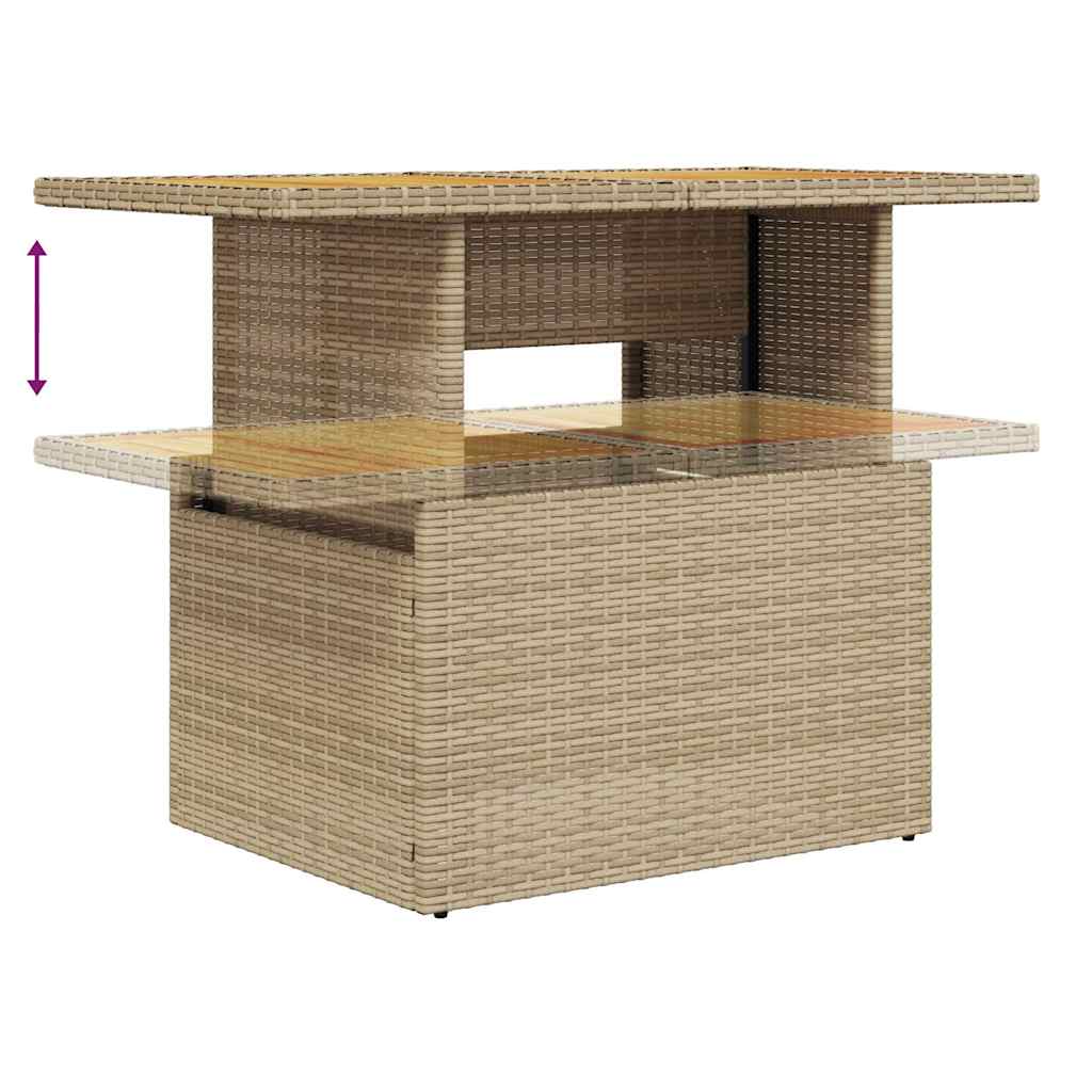 Set canapele gradina cu perne 7 piese bej poliratan/lemn acacia — imaginea 10