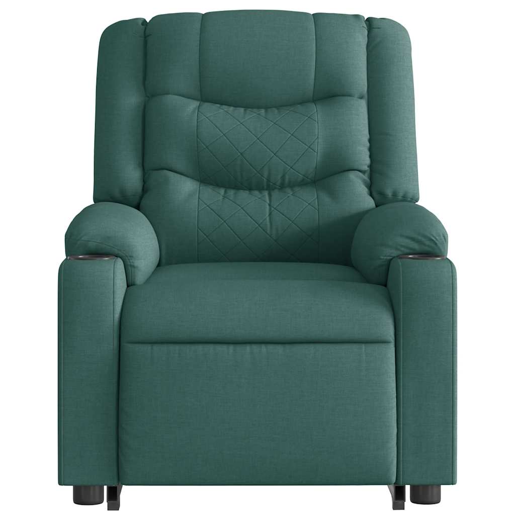 Fotoliu rabatabil ridicare pe verticala, verde inchis, textil — imaginea 5