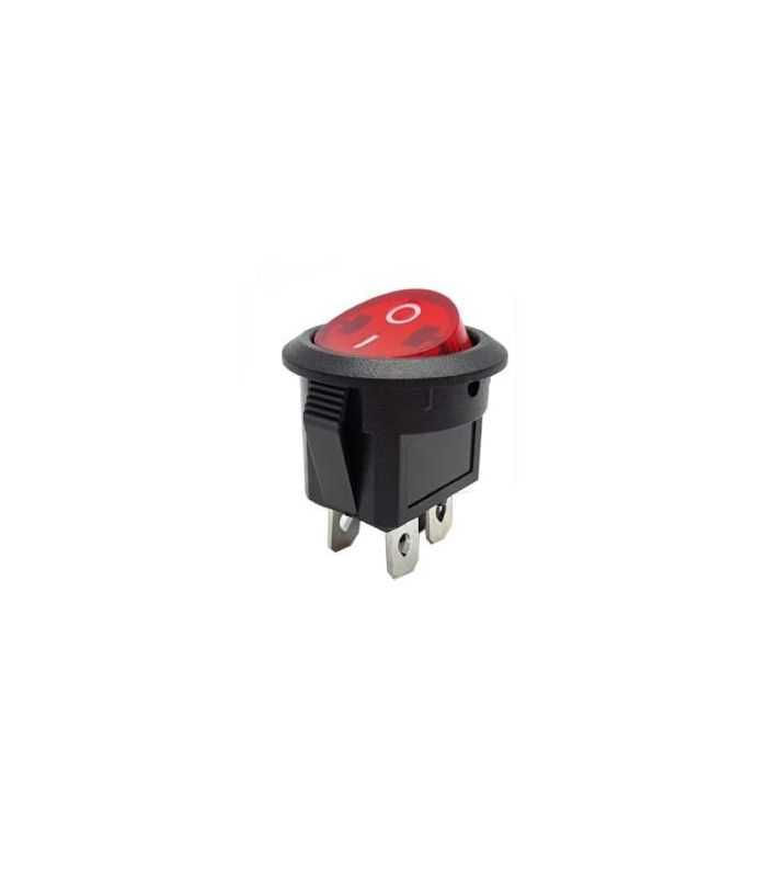 Intrerupator 6A-250V ON-OFF 4pin cu retinere IP20 20.5mm cu LED rosu GBC 24.2340.72