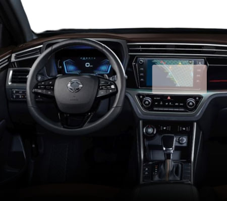 Folie protectie navigatie Ssangyong Korando 2019+, Duragon, protectie display Ssangyong, silicon mat, kit instalare