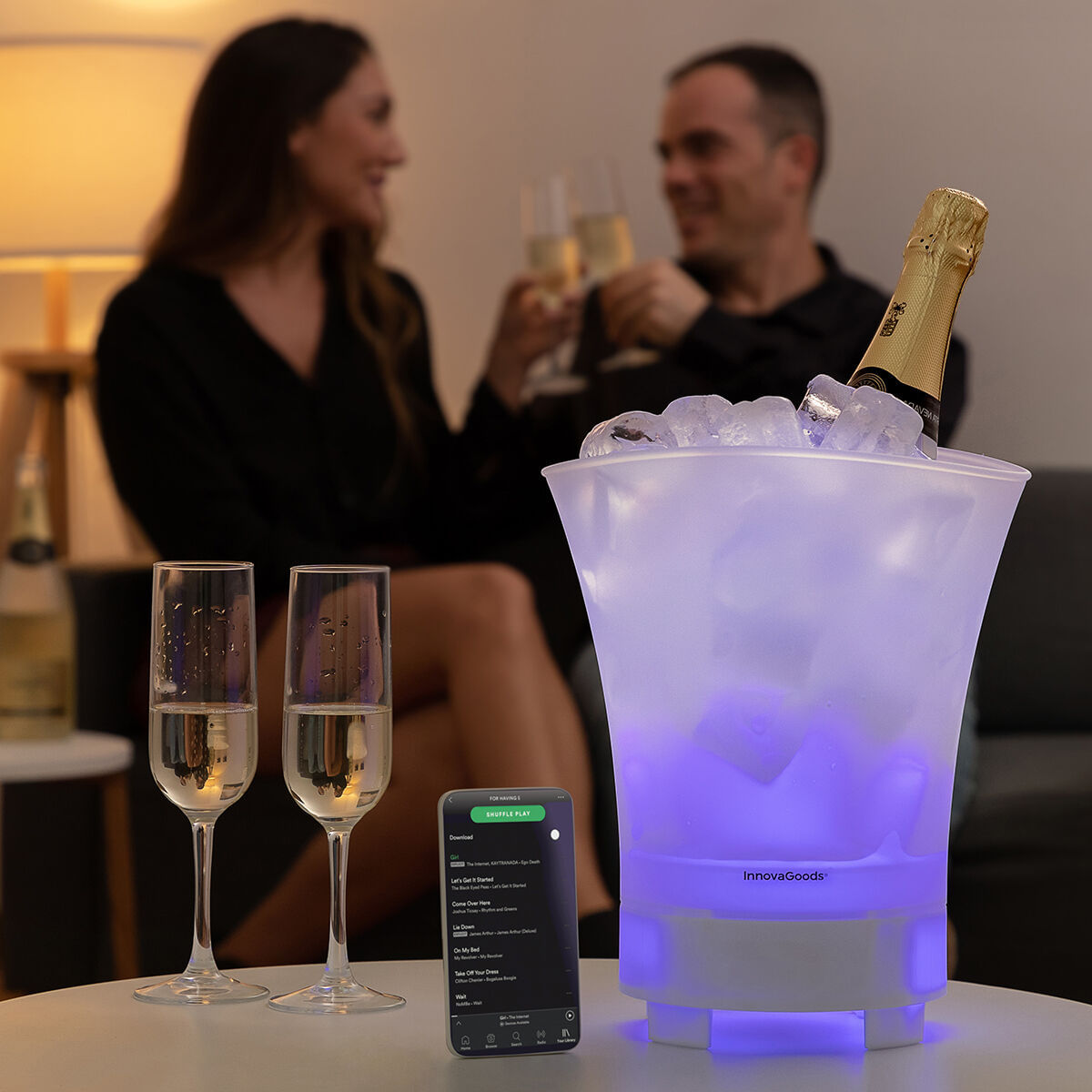 Frapiera LED cu boxa reincarcabila Sonice InnovaGoods