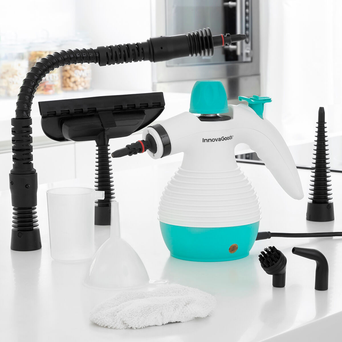Aparat de curatare manual Vaporeta multifunctional cu accesorii 9 in 1 Steany InnovaGoods 0,35 L 3 Bar 1000W