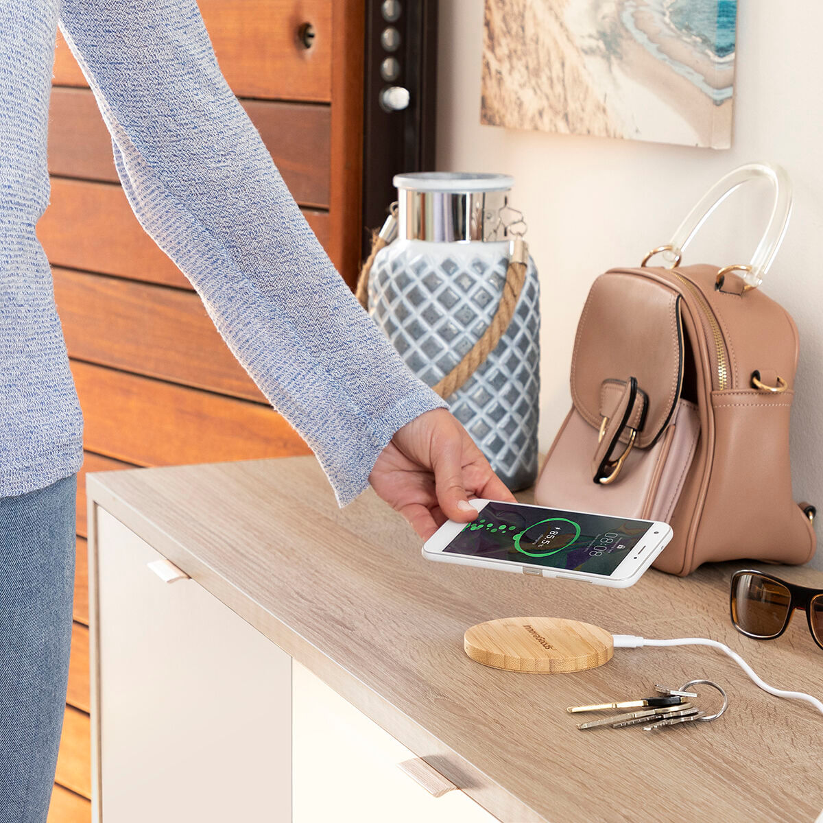 Incarcator wireless din bambus Wirber InnovaGoods - 5 | YEO