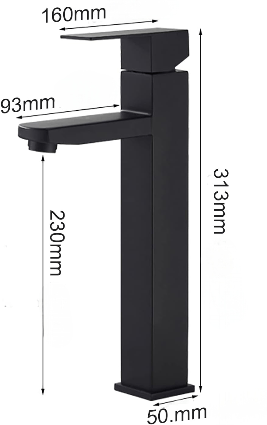 Baterie lavoar baie, tratament anticalcar, fara stropire, cartus ceramic, negru mat — imaginea 4