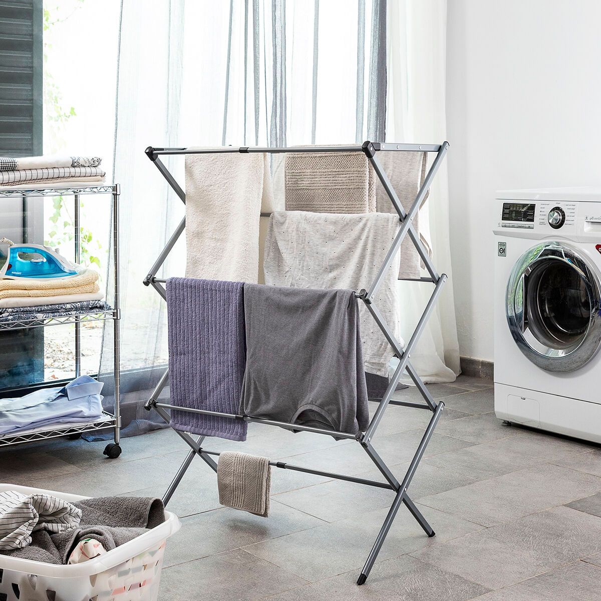 Suport pliabil si extensibil din metal, cu 3 inaltimi Cloxy InnovaGoods 11 Bare