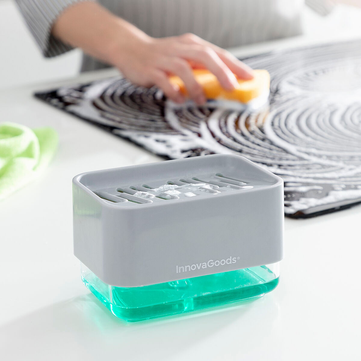 Distribuitor de sapun 2-in-1 pentru chiuveta Pushoap InnovaGoods - 4 | YEO