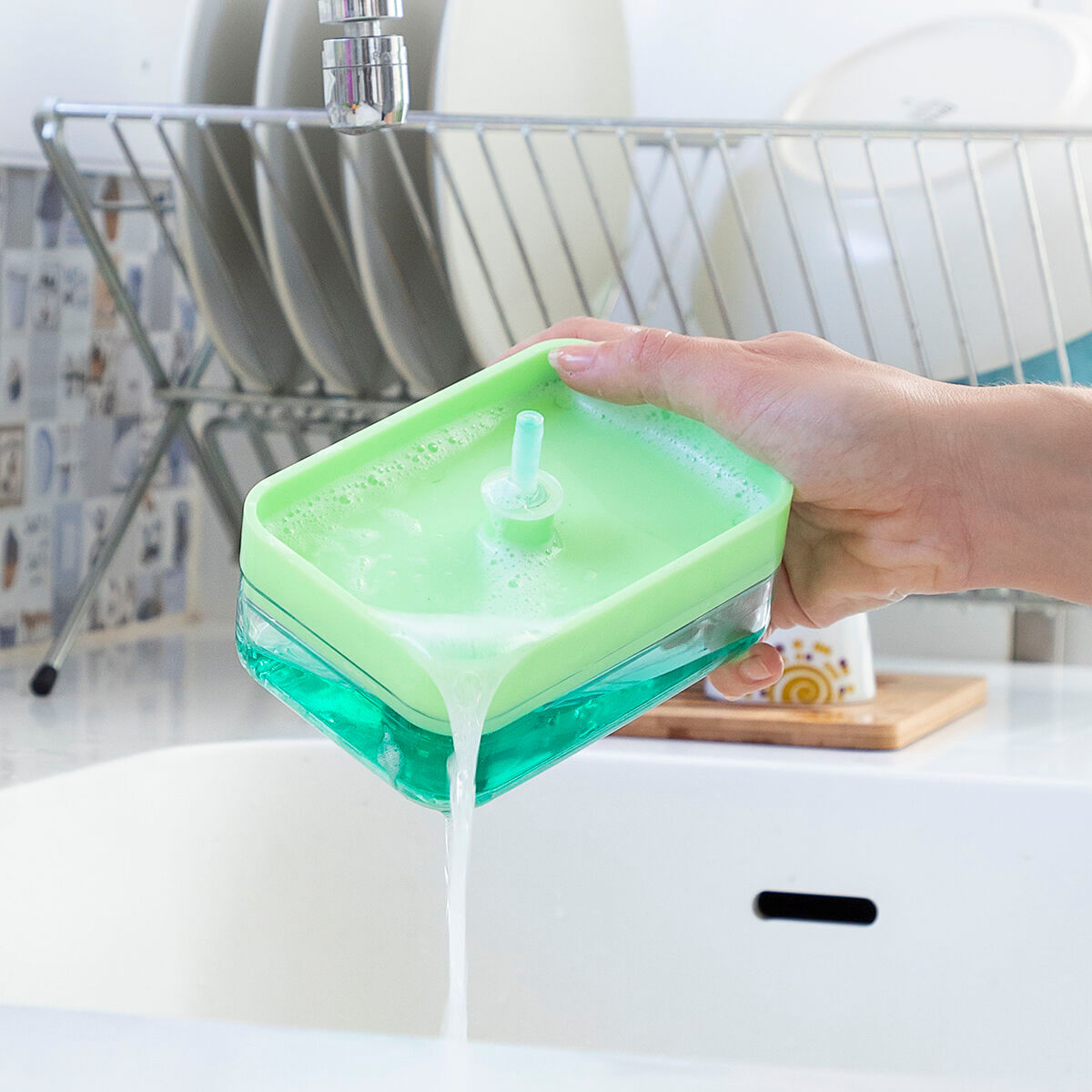 Distribuitor de sapun 2-in-1 pentru chiuveta Pushoap InnovaGoods - 5 | YEO