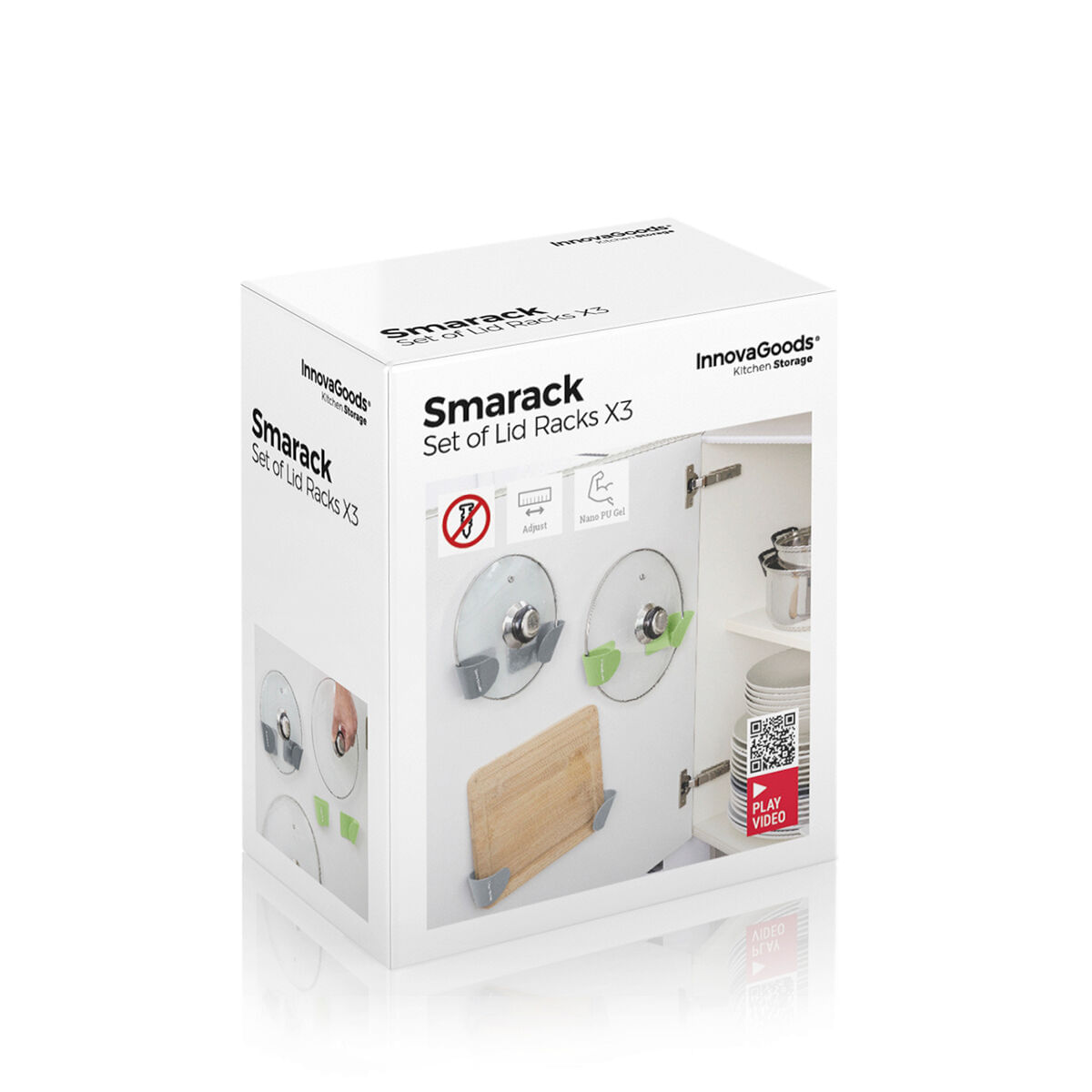 Set de 3 suporturi adezive pentru capace de cratita Smarack InnovaGoods - 1 | YEO