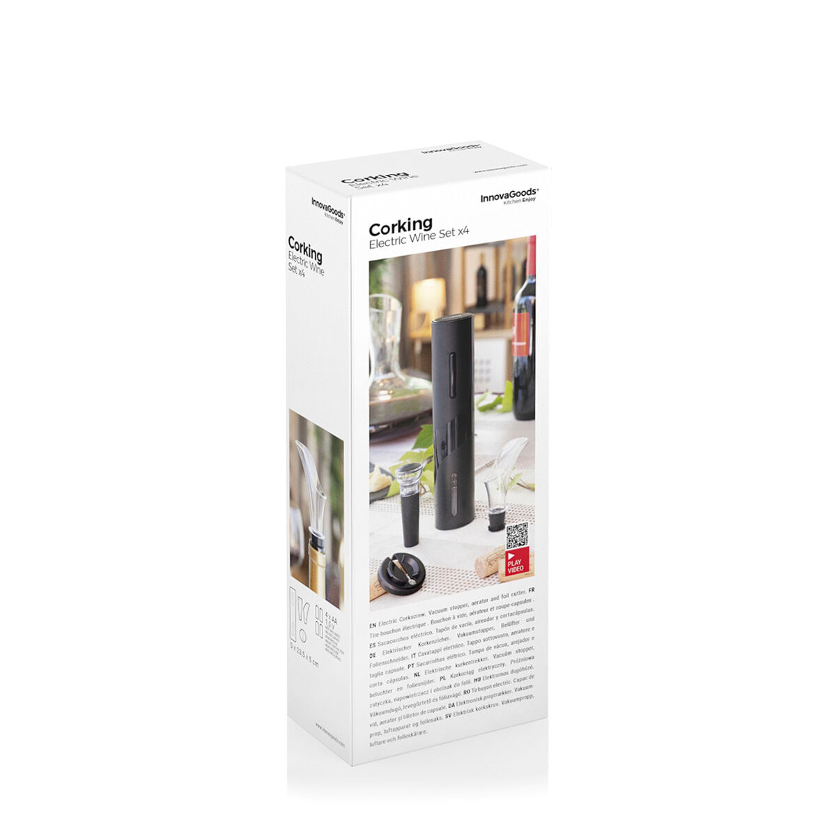 Tirbuson electric cu accesorii pentru vin Corking InnovaGoods - 1 | YEO