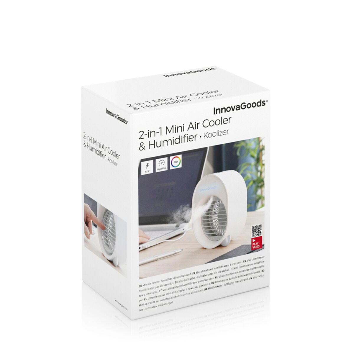Mini racitor de aer cu ultrasunete-umidificator cu LED Koolizer InnovaGoods - 1 | YEO