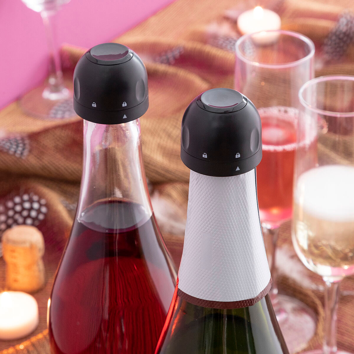 Set dopuri de sampanie Fizzave InnovaGoods Pachet de 2 de unitati