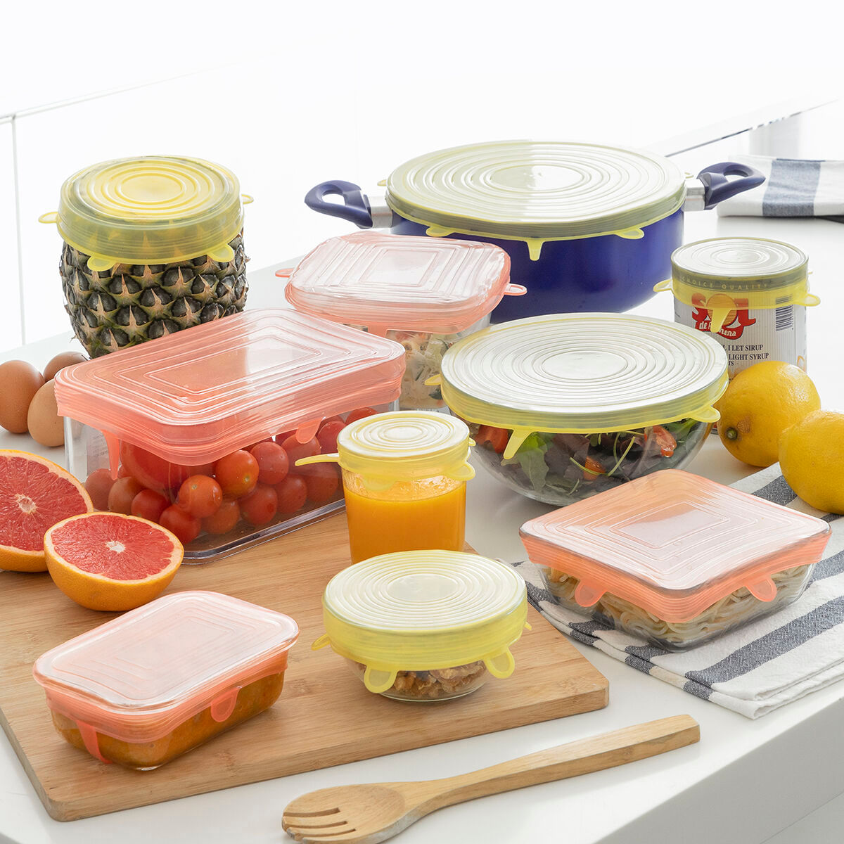 Set de 10 capace de bucatarie reutilizabile si reglabile Lilyd InnovaGoods