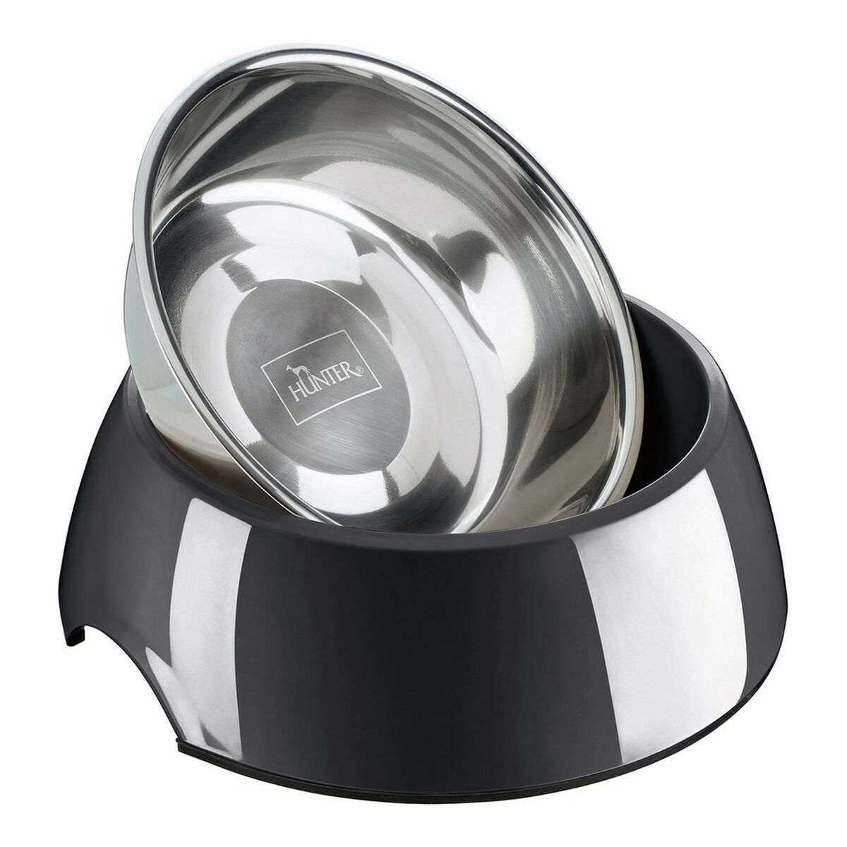 Dispozitiv de hranire pentru caini Hunter Melamina Otel inoxidabil Negru 350 ml (18,5 x 18,5 x 9,5 cm) - 1 | YEO