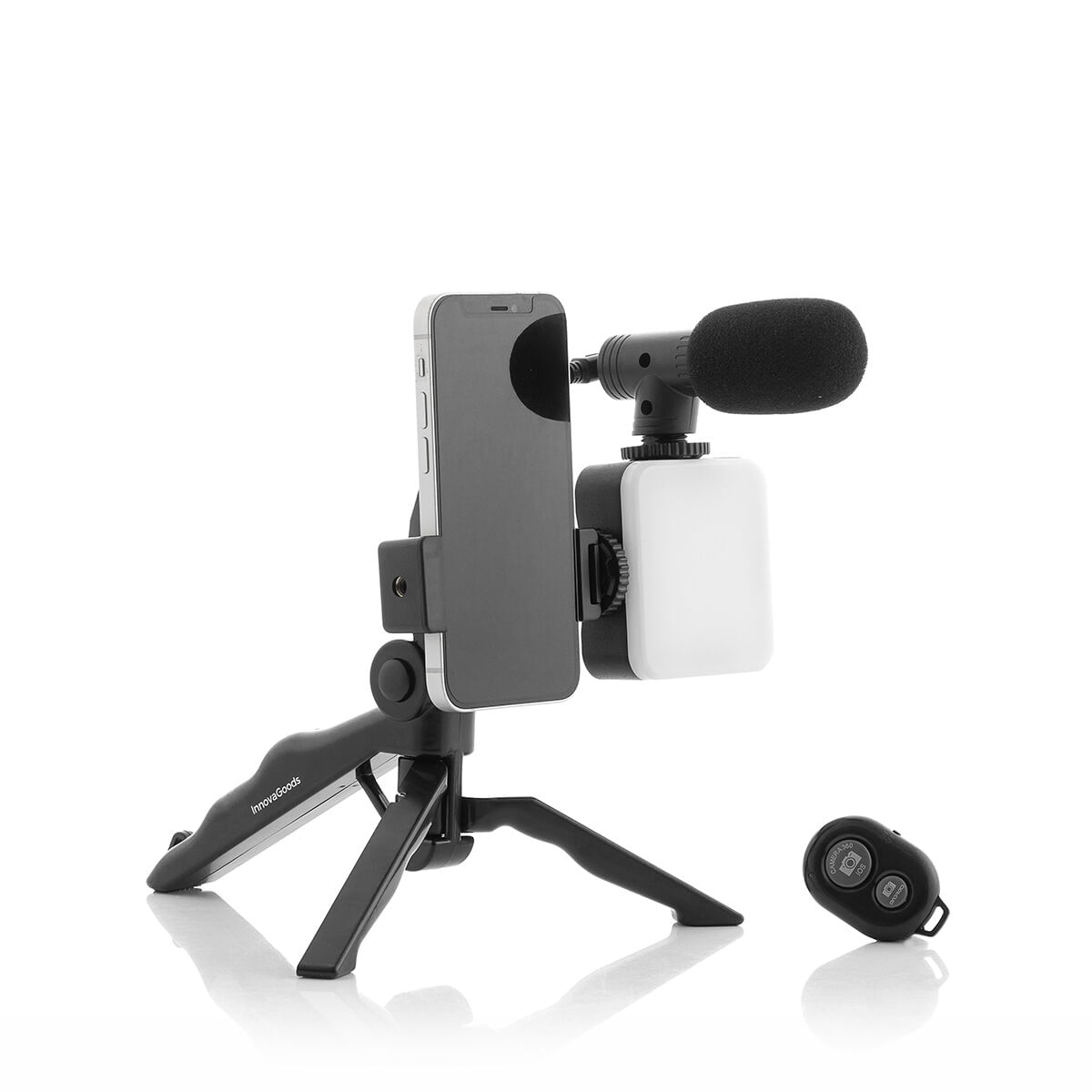 Kit de Vlogging cu lumina, microfon si telecomanda Plodni InnovaGoods 6 Piese - 4 | YEO