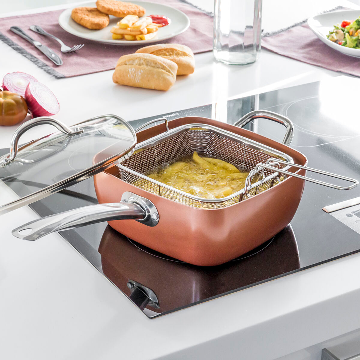 Set Tigaie Multifunctionala 5 in 1 Copper Coppans InnovaGoods 4 Piese