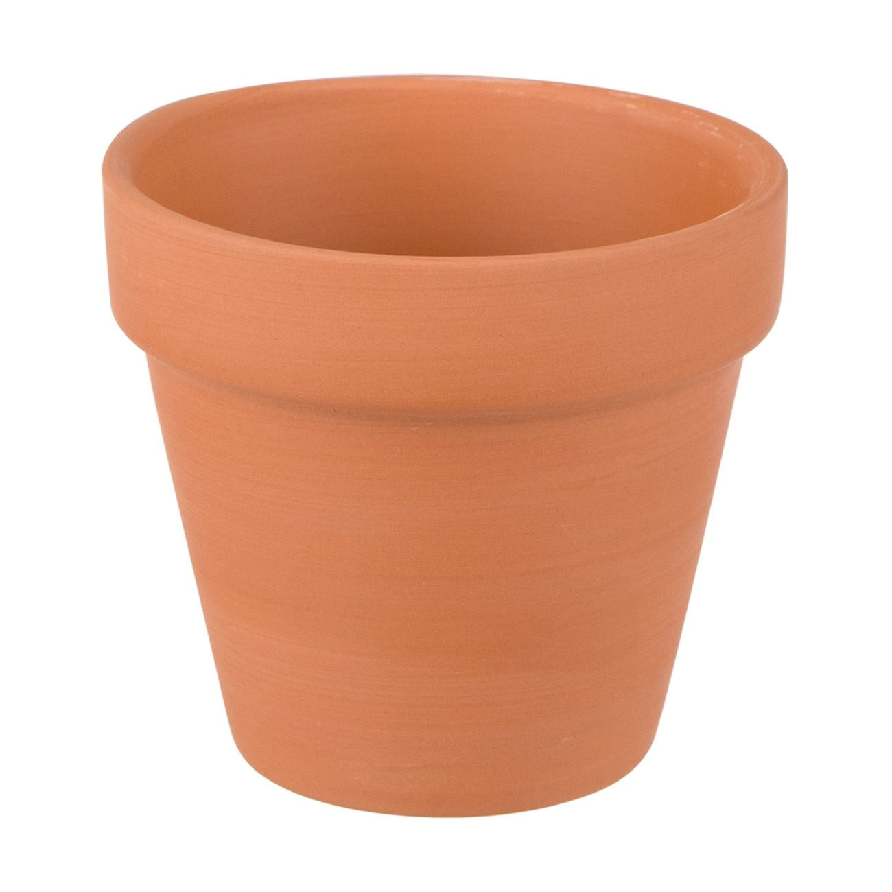 Ghiveci ceramic teracota, diametru 8 cm, inaltime 7.5 cm, capacitate 0.15 l