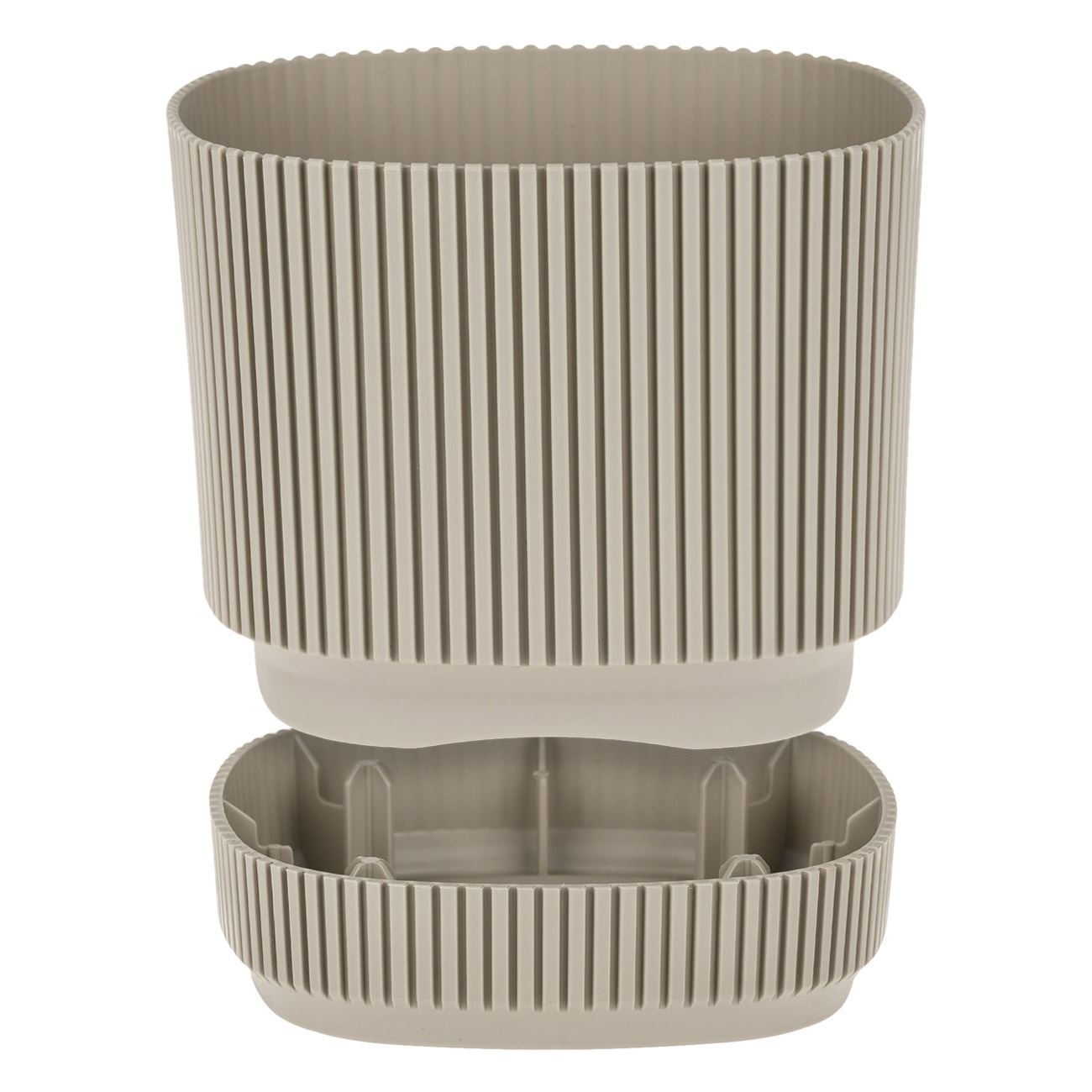 Ghiveci flori, model patrat, plastic, culoare bej, dimensiuni 17 x 17 x 15cm, capacitate 2.3l — imaginea 2