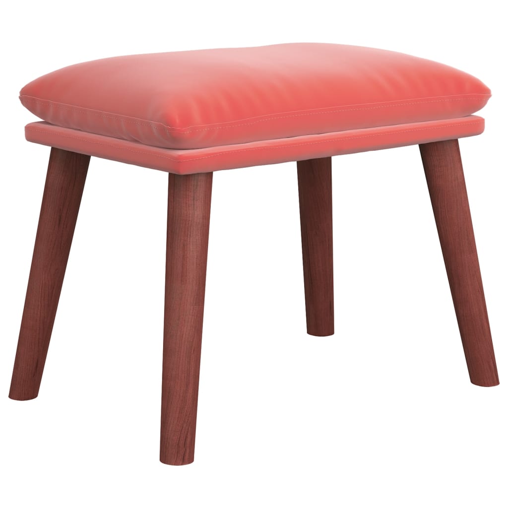Fotoliu de relaxare cu taburet, roz, catifea — imaginea 5