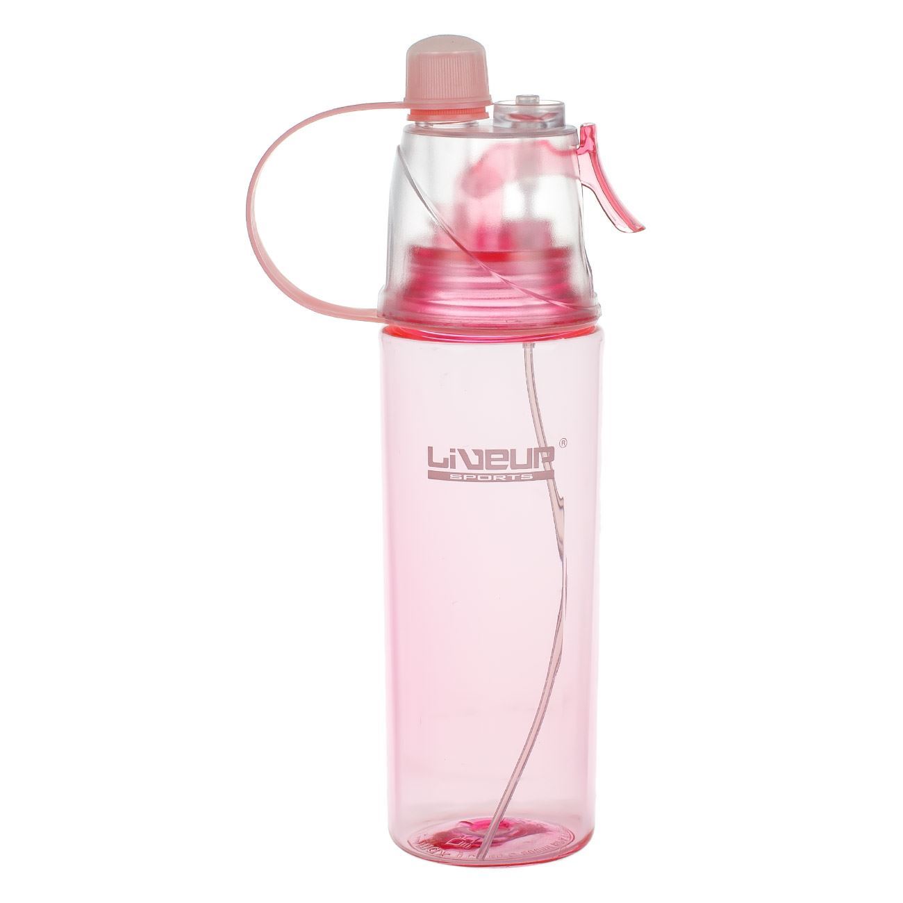 Sticla apa sport, liveup, pulverizator, culoare roz, capacitate 600ml