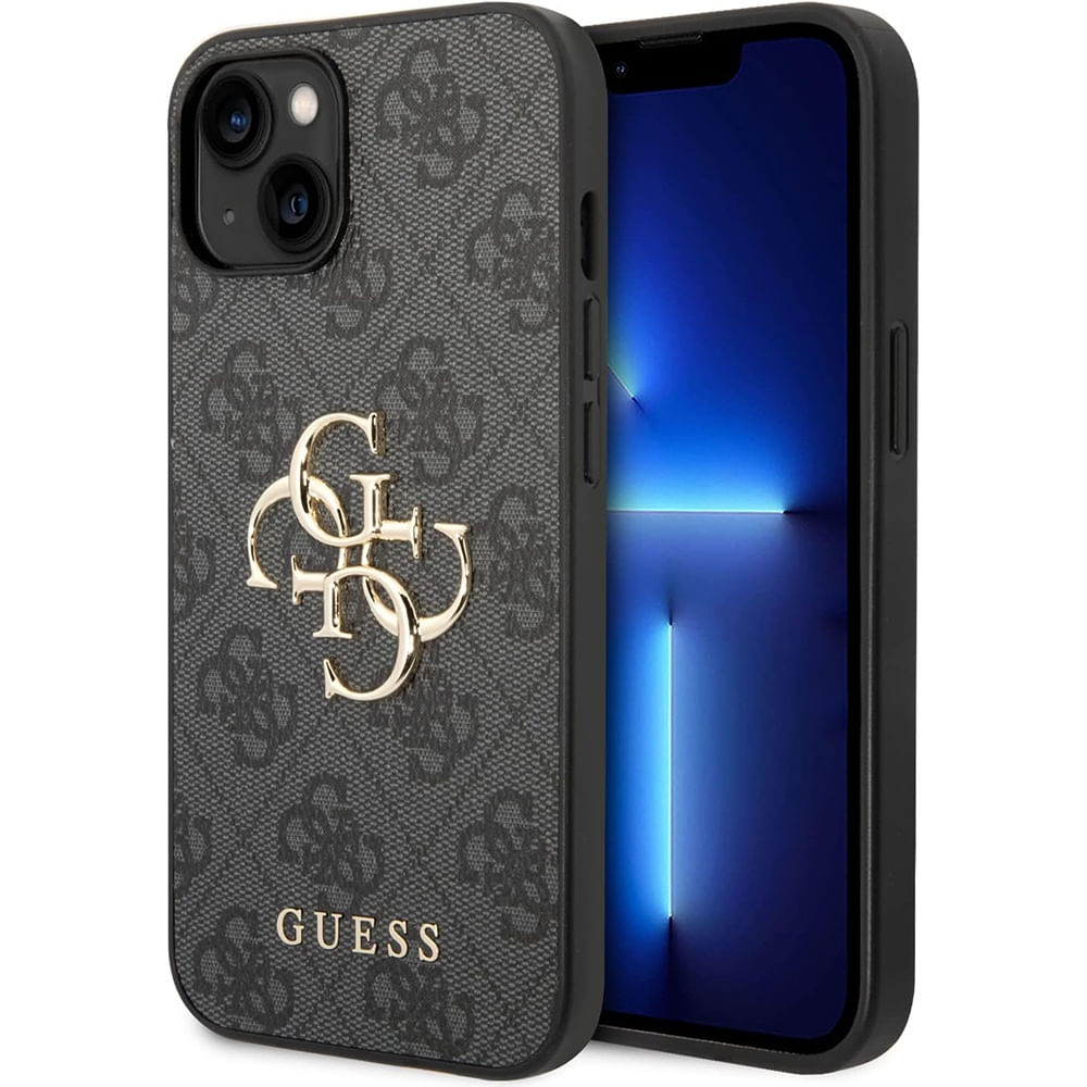 Husa pentru iPhone 15 Plus / iPhone 14 Plus - Guess Hardcase 4G Big Metal Logo (GUHCP15M4GMGGR) - Gri - 1 | YEO