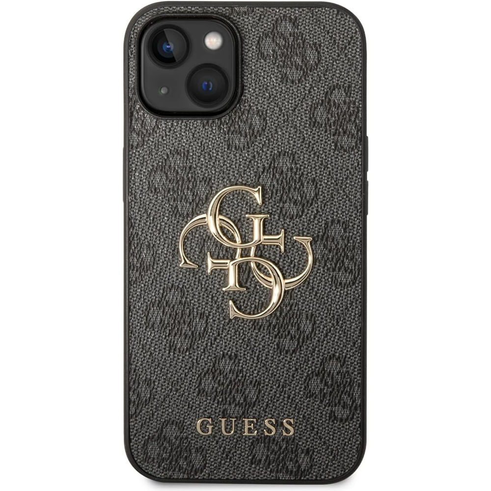 Husa pentru iPhone 15 Plus / iPhone 14 Plus - Guess Hardcase 4G Big Metal Logo (GUHCP15M4GMGGR) - Gri - 4 | YEO