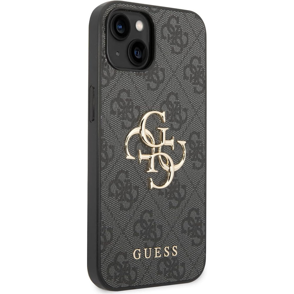 Husa pentru iPhone 15 Plus / iPhone 14 Plus - Guess Hardcase 4G Big Metal Logo (GUHCP15M4GMGGR) - Gri