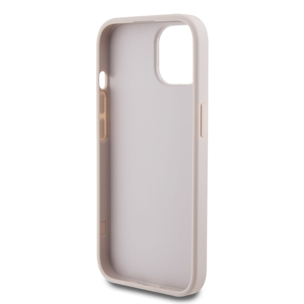 Husa pentru iPhone 15 / iPhone 14 / iPhone 13 - Guess Hardcase 4G Metal Gold Logo (GUHCP15SG4GFPI) - Pink - 1 | YEO