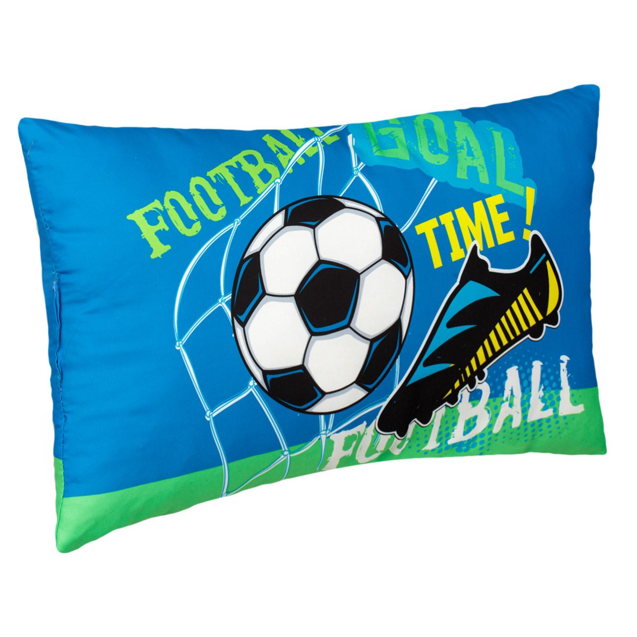 Perna decorativa, fotbal, albastra, 50x 30cm, poliester