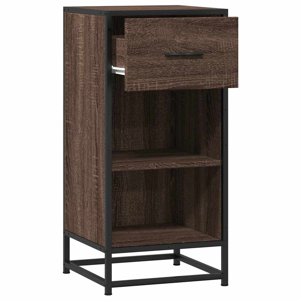 Dulap, stejar maro, 35,5x35x76 cm, lemn prelucrat si metal — imaginea 5