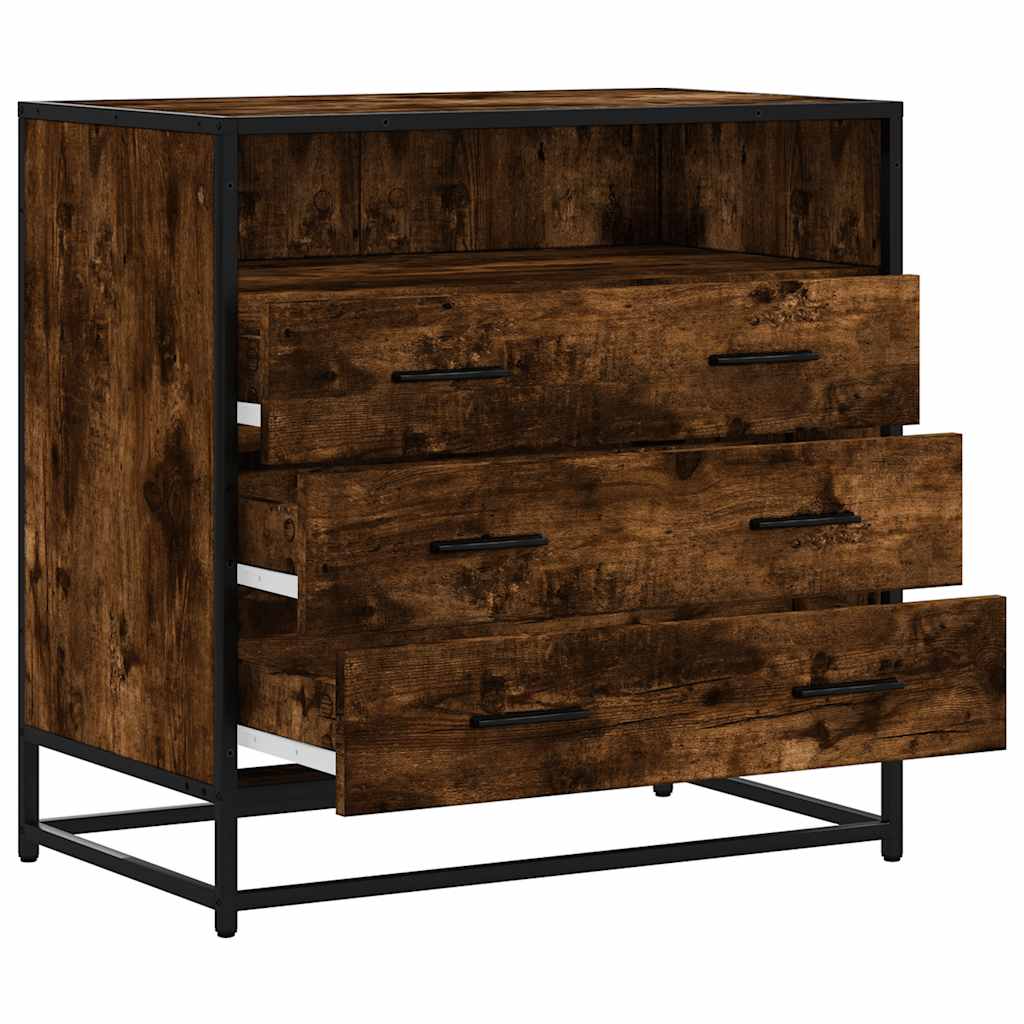 Dulap cu sertar, stejar fumuriu, 70x41x70 cm, lemn prelucrat — imaginea 5