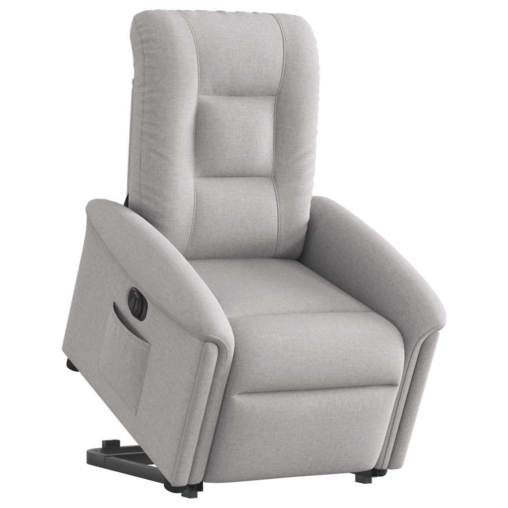 Fotoliu reclinabil electric, tesatura gri nor — imaginea 2