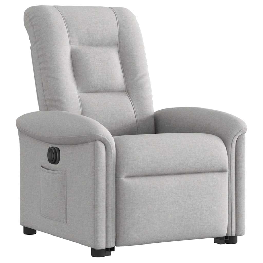Fotoliu reclinabil electric, tesatura gri nor — imaginea 4