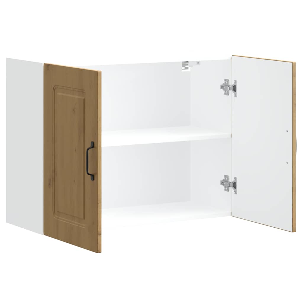 Dulap de bucatarie „Kalmar” lemn prelucrat stejar artificial, mărime 80x31x60 cm, model 1x dulap de perete (2 uși) — imaginea 5