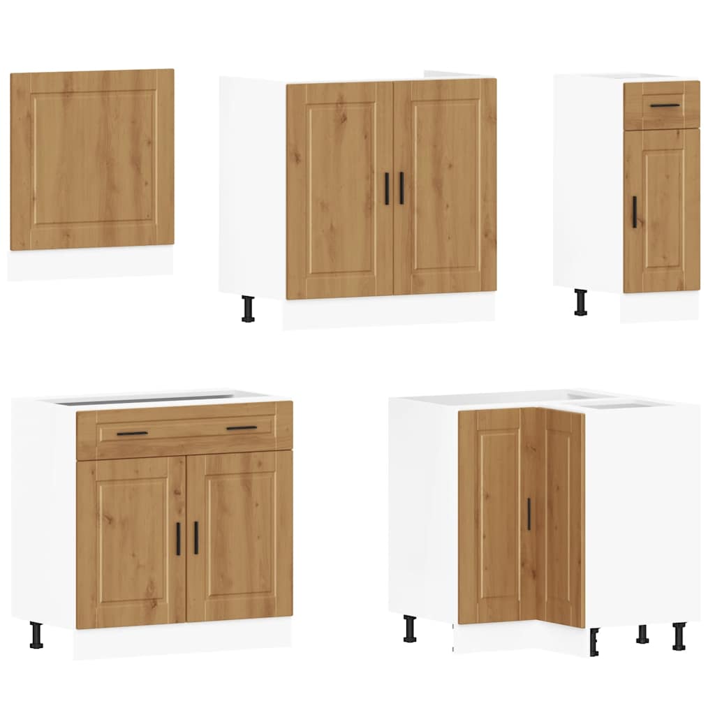 Set dulap de bucatarie 11 piese „Porto” stejar artizanal lemn — imaginea 4