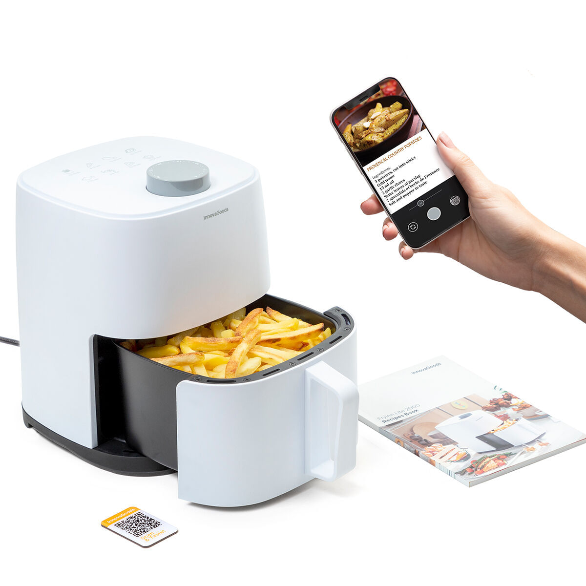 Friteuza cu Aer InnovaGoods Fryinn Lite 2000 Alb 1200 W 2 L - 4 | YEO
