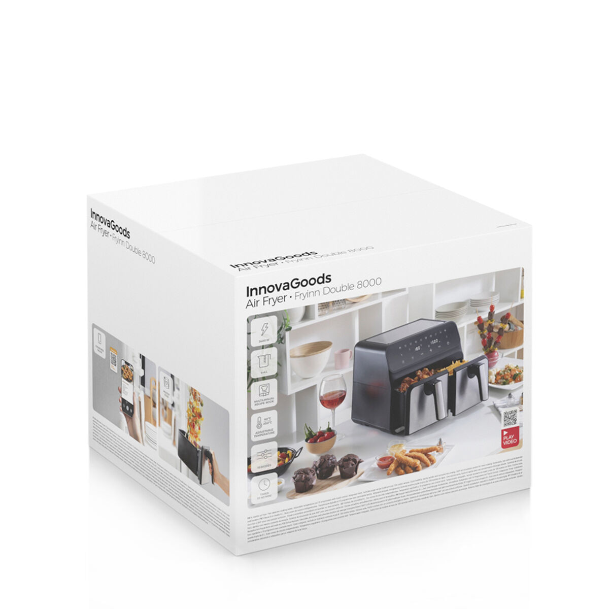 Friteuza cu Aer InnovaGoods Fryinn Double 8000 Negru 3400 W 8 L Otel inoxidabil - 1 | YEO