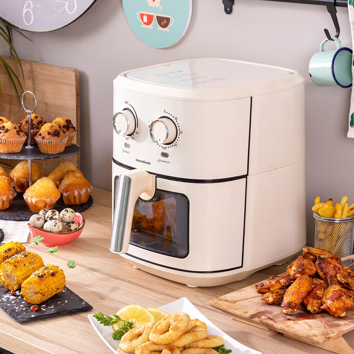 Friteuza cu Aer InnovaGoods Vynner Pro 6500 Crem 1700 W 6,5 L Otel inoxidabil