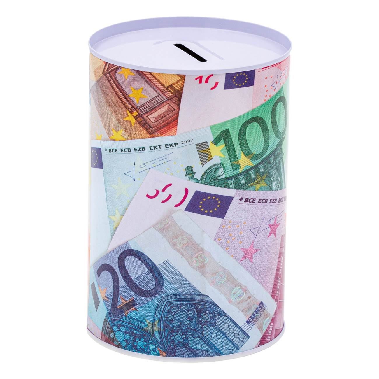 Pusculita metalica, model bancnote euro, multicolor, 10x 15cm, fara capac