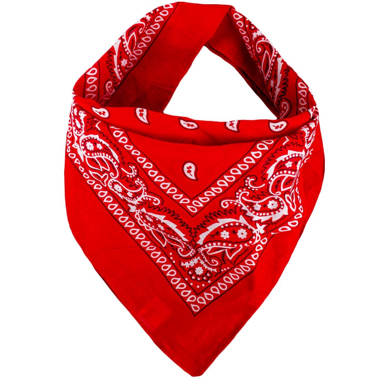 Bentita par dama, model paisley, culoare rosie, dimensiuni 54 x 54cm, material bumbac