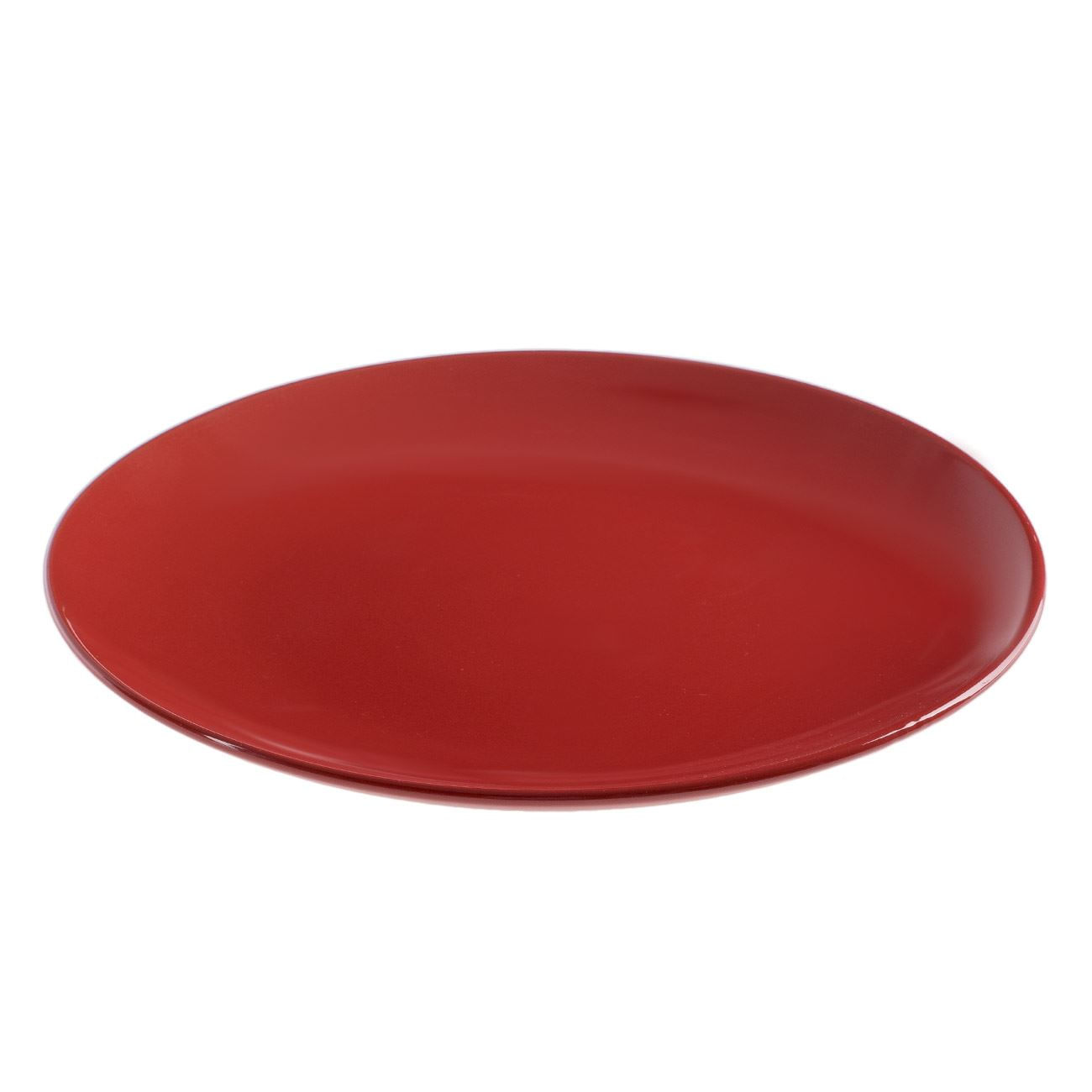 Farfurie ceramica, rosu, 26.5 cm, potrivita pentru masina de spalat vase si cuptorul cu microunde