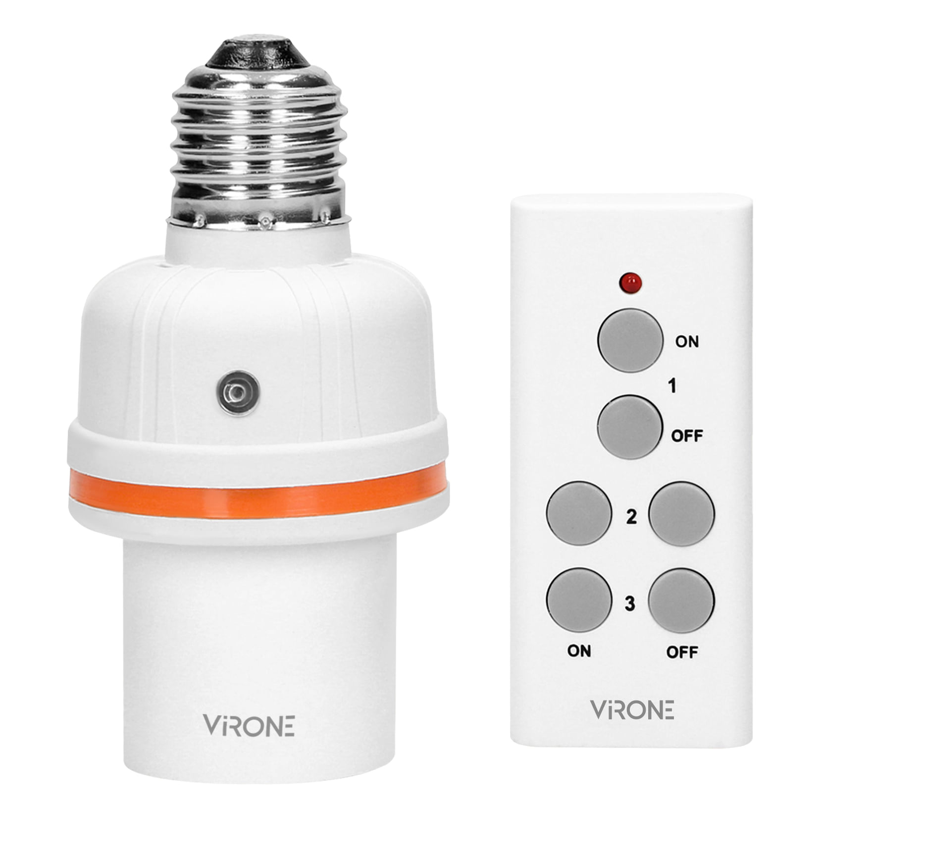 Soclu bec VIRONE RS-6, telecomanda, E27, alb