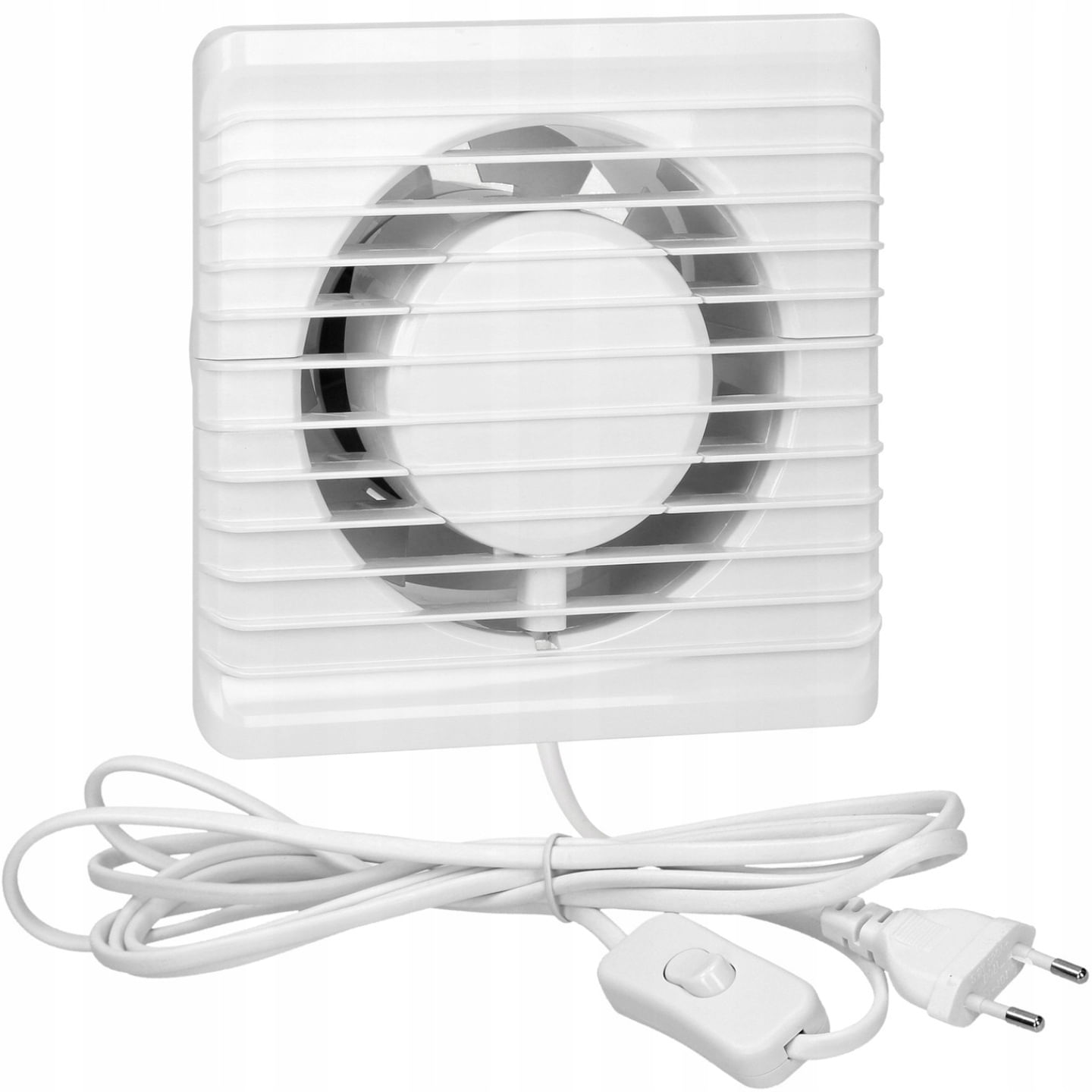 Ventilator baie Orno OR-WL-3200/100/PS, 8 W, 93 m³/h, 2400 rpm, 100 mm, montare in perete, cablu cu intrerupator, Alb