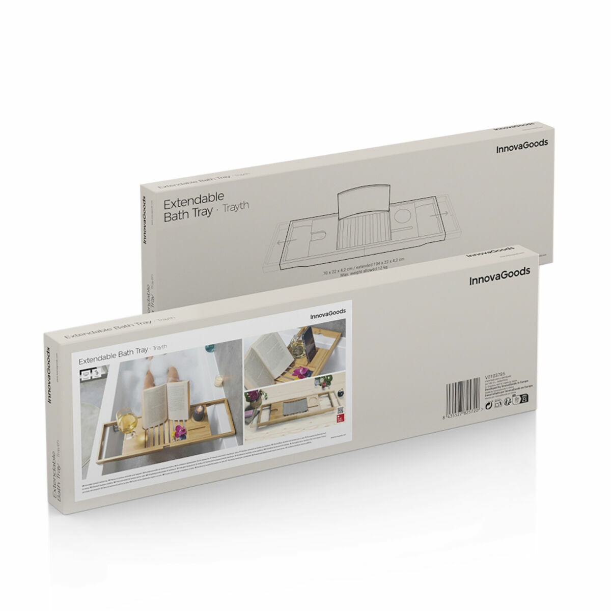 Tava extensibila pentru cada de baie din bambus Trayth InnovaGoods - 1 | YEO