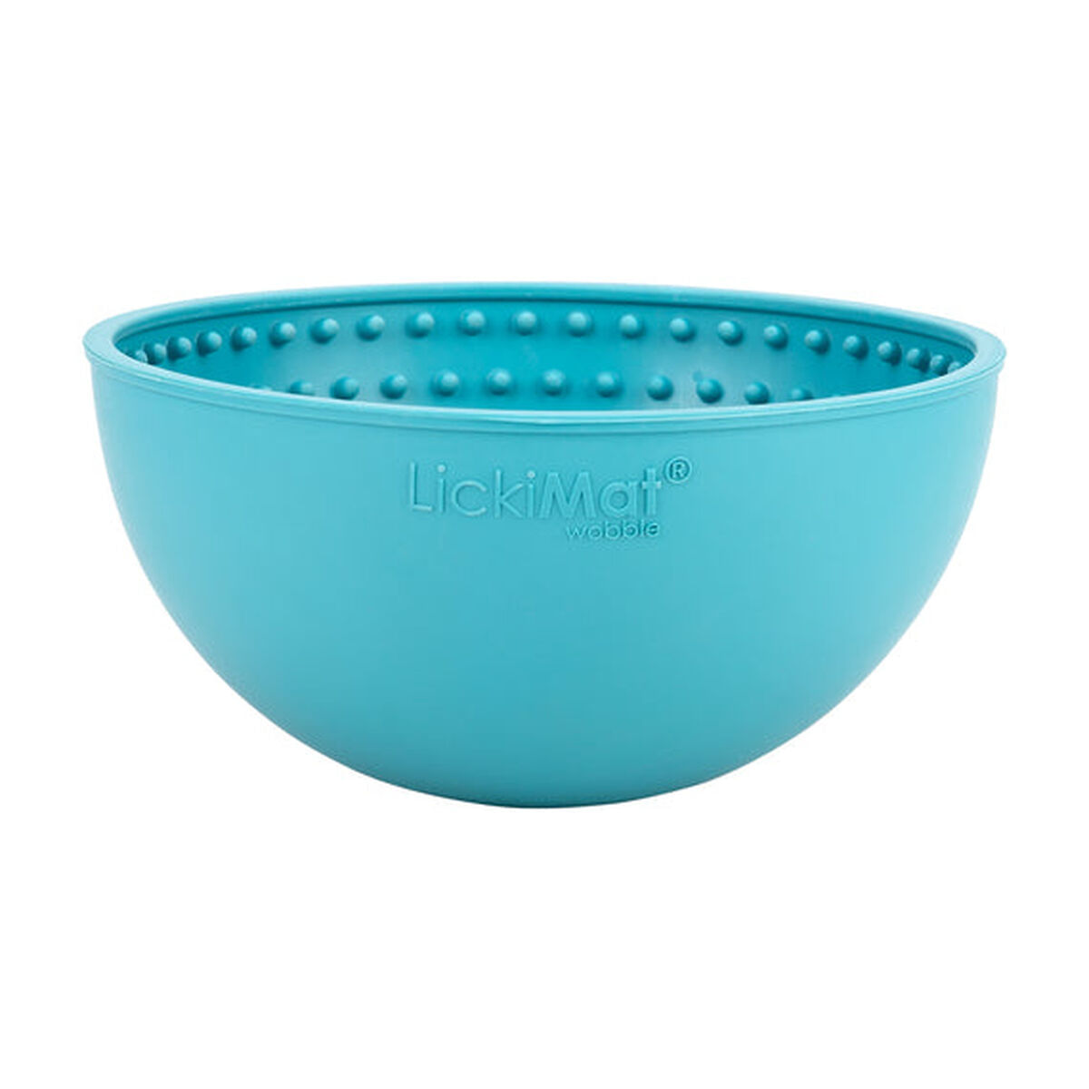 Dispozitiv de hranire pentru caini Lickimat Wobble Turquoise Guma