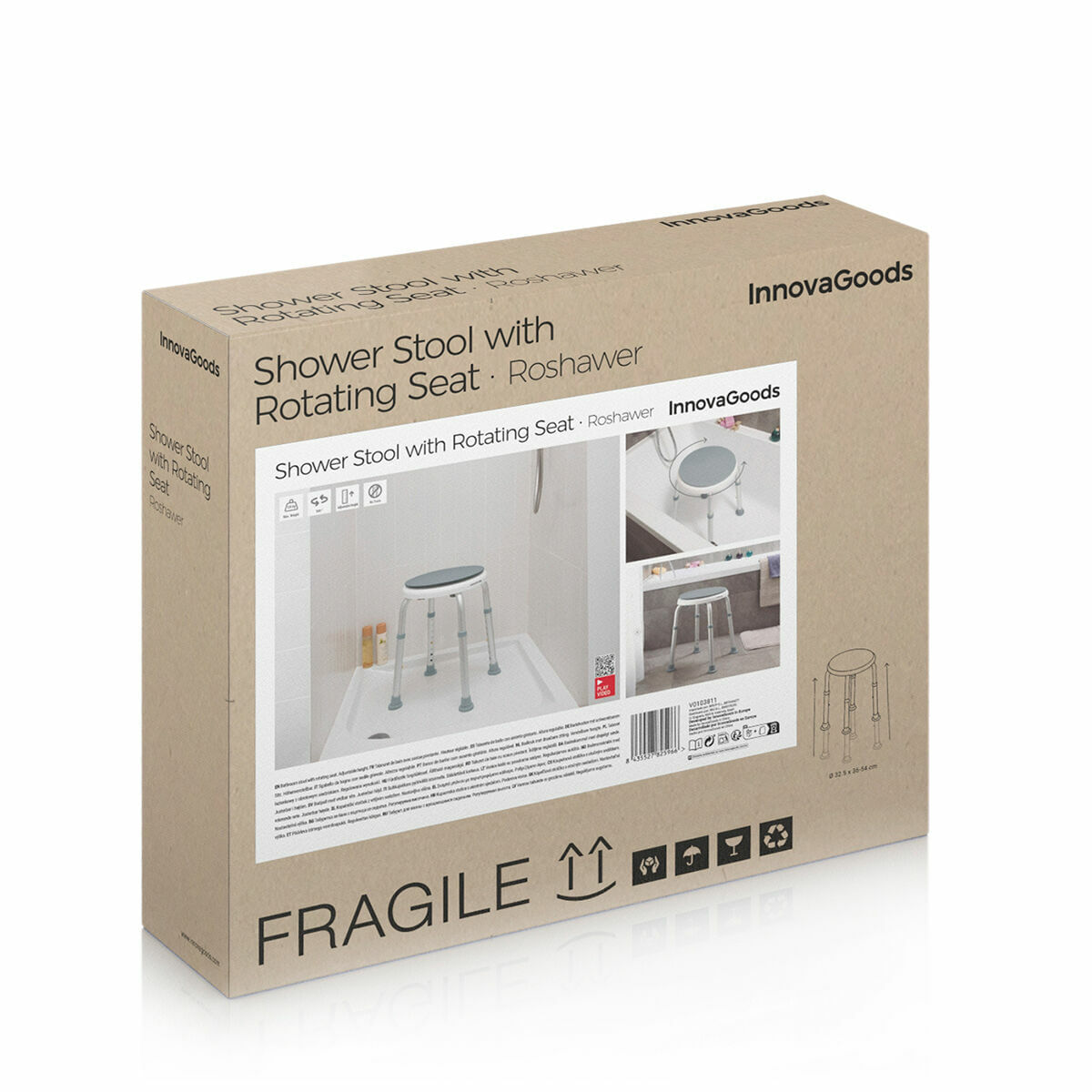 Taburet de baie rotativ si reglabil Roshawer InnovaGoods - 1 | YEO