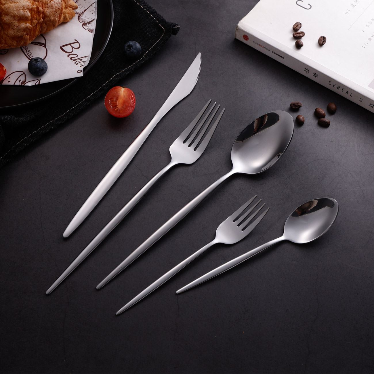 Set cutite masa, slim, otel inoxidabil, lame zimtate, 22cm, 3 bucati — imaginea 3